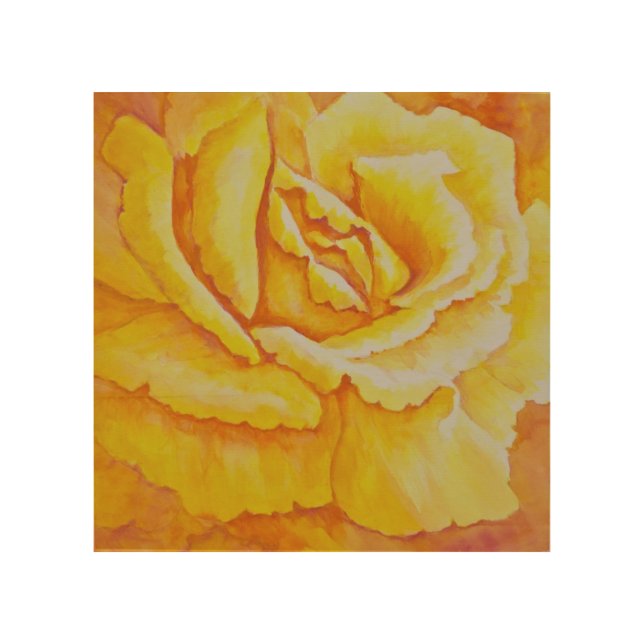 Yellow Rose Wood Wall Art (Front)