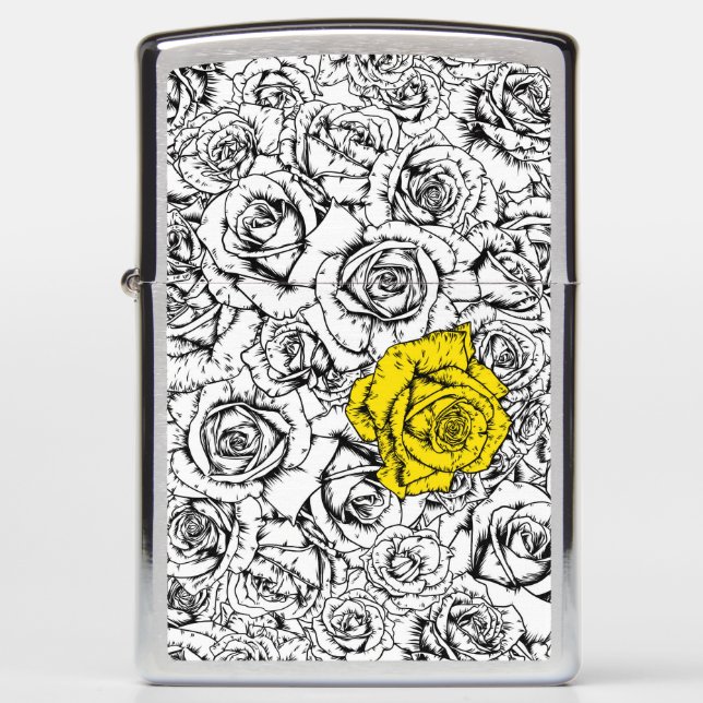 Yellow rose zippo lighter (Front)