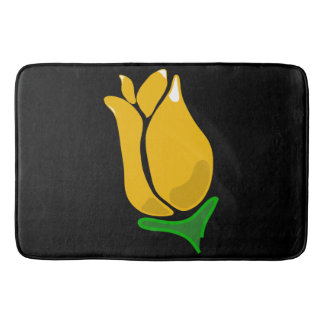 Yellow Rosebud Bathroom Mat
