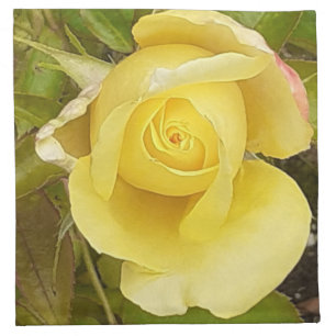 Yellow Rosebud Cloth Napkin
