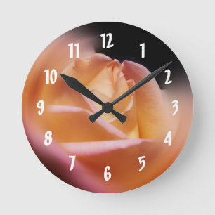 Yellow Rosebud Flower Round Clock