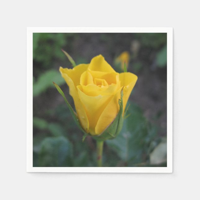 Yellow Rosebud Napkins (Front)