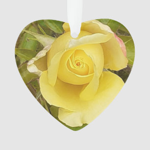 Yellow Rosebud  Ornament