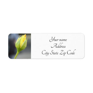 Yellow Rosebud Photo Label