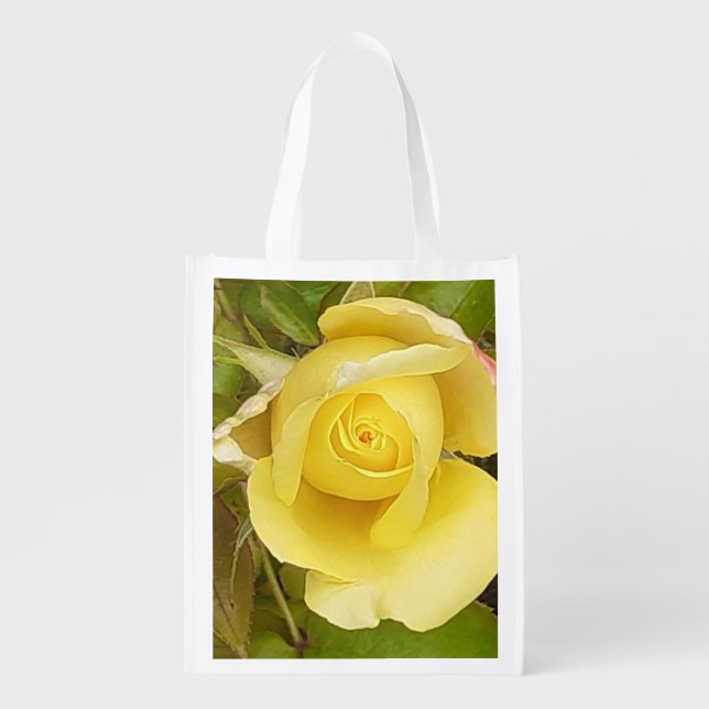 Yellow Rosebud Reusable Bag (Front)