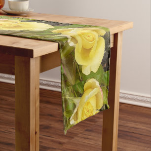 Yellow Rosebud Short Table Runner