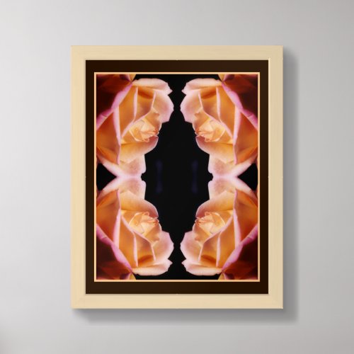 Yellow Rosebud Tinted Flower Abstract Framed Art