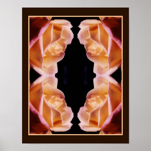 Yellow Rosebud Tinted Flower Abstract Poster