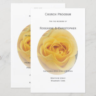 Yellow Rosebud Wedding Program