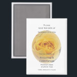 Yellow Rosebud Wedding Save The Date Magnet<br><div class="desc">Wedding save the date magnet yellow rosebud. You can customise this yellow coloured wedding save the date magnet with your own wedding details. Should you require any help with customising then contact us through the link on this page. Yellow rosebud personalised wedding save the date magnet</div>