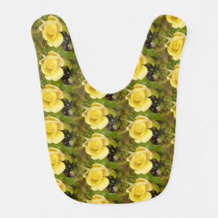 Yellow Rosebuds Baby Bib