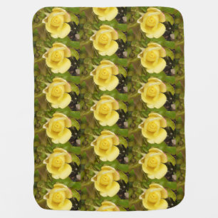 Yellow Rosebuds Baby Blanket