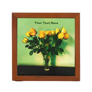 Yellow Roses Against A Green Wall