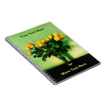 Yellow Roses Against a Green Wall Notebook