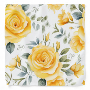 Yellow Roses and RX Symbol Bandana