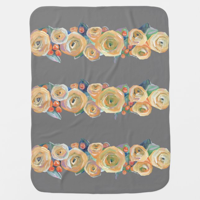 Yellow Roses Baby Blanket (Front)