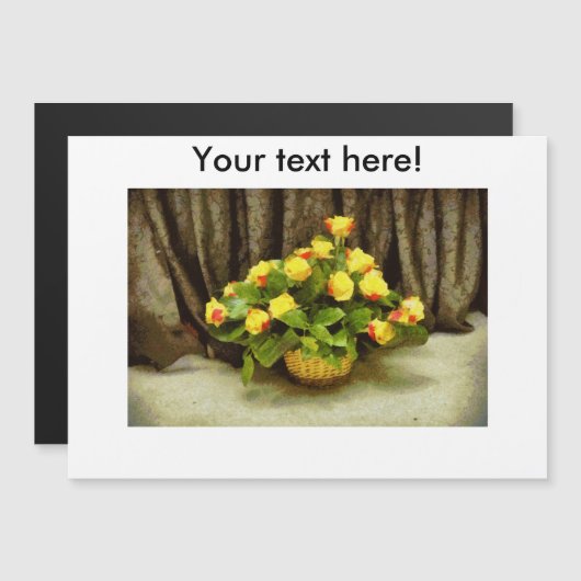 Yellow roses basket painting (Front/Back)