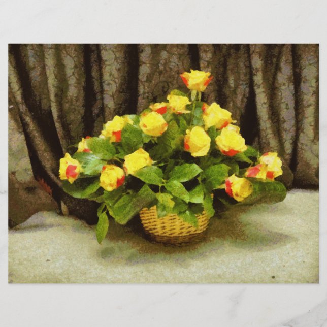 Yellow roses basket painting flyer (Front)