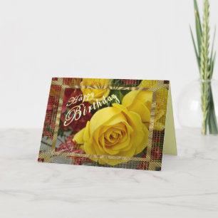 Yellow Roses Birthday-customize Card