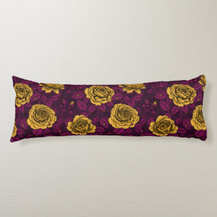 Yellow roses body pillow