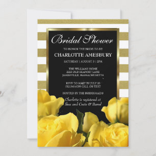 Yellow Roses Bridal Shower Invitations