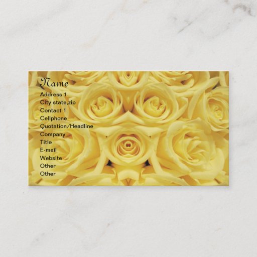Customizable Yellow Roses_ Business Card Templates