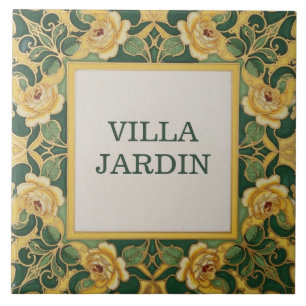Yellow Roses Custom House Name Plate Sign Plaque Ceramic Tile