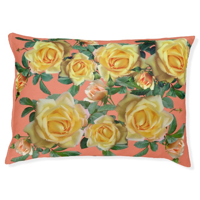 Yellow Roses - Dog Bed (Front)