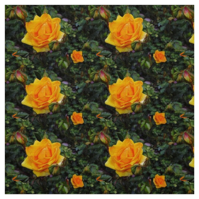 Yellow Roses Fabric (Swatch)