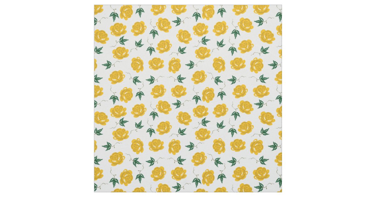 Yellow Roses Fabric | Zazzle