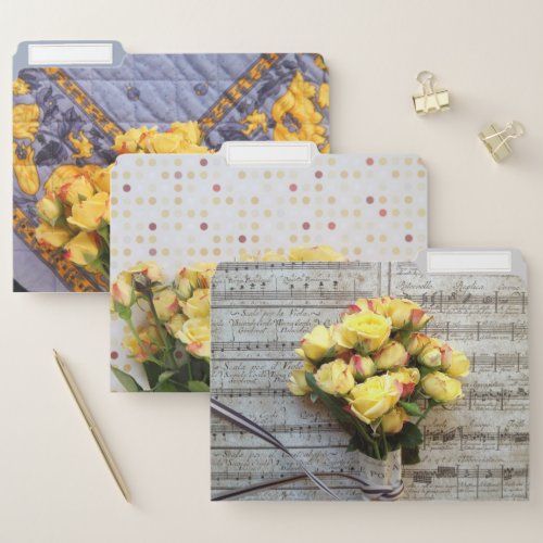 Yellow roses file folder