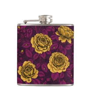 Yellow roses flask