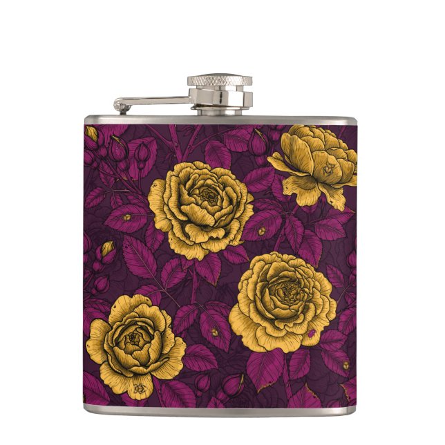 Yellow roses flask (Front)