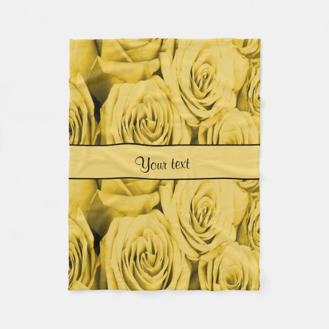 Yellow Roses Fleece Blanket (Front)