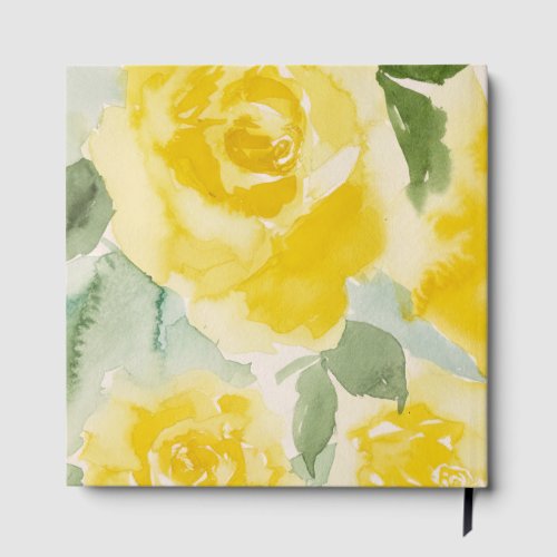 Yellow Roses Floral Guest Book