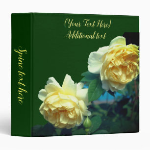 Yellow Roses Floral Personalized  3 Ring Binder
