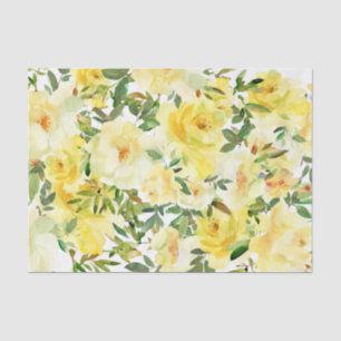 Yellow Roses Floral Vintage Decoupage Tissue Paper