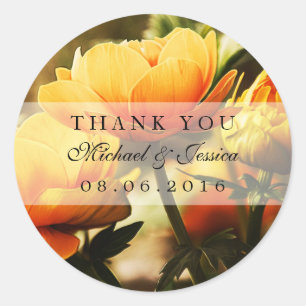 Yellow Roses Floral Wedding Favor Stickers