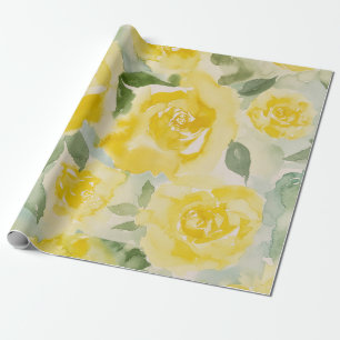 Yellow Roses Floral Wrapping Paper
