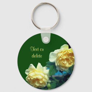 Yellow Roses Flower Personalized Keychain