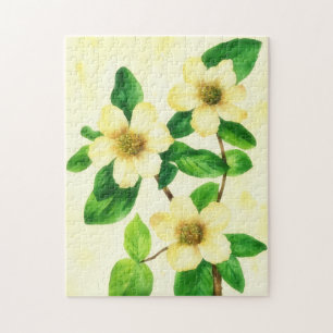 Yellow Roses Flower Vintage Style Art Puzzle