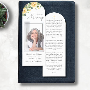 Yellow Roses Funeral Memorial Prayer   Bookmarks