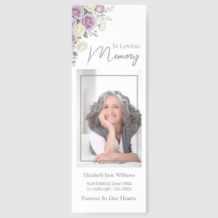 Yellow Roses Funeral Memorial Prayer Bookmarks