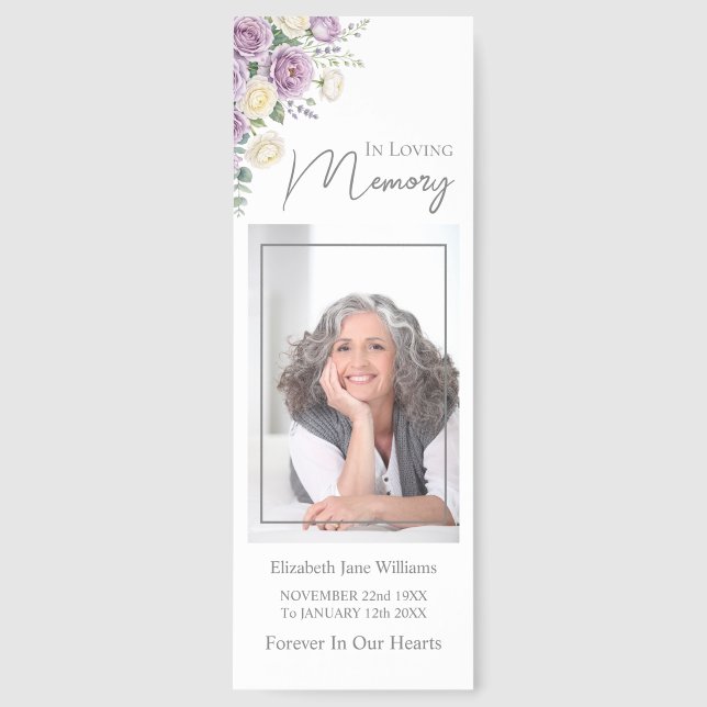 Yellow Roses Funeral Memorial Prayer   Bookmarks (Front)