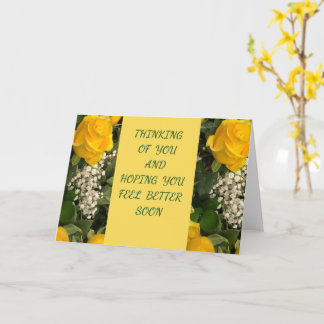 Yellow Roses Get Well Card
