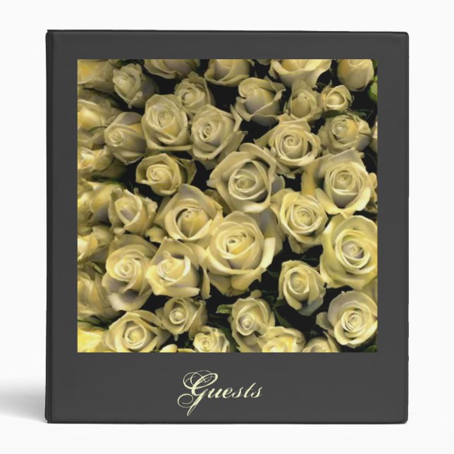 Yellow Roses Guest Book Binder (Front)