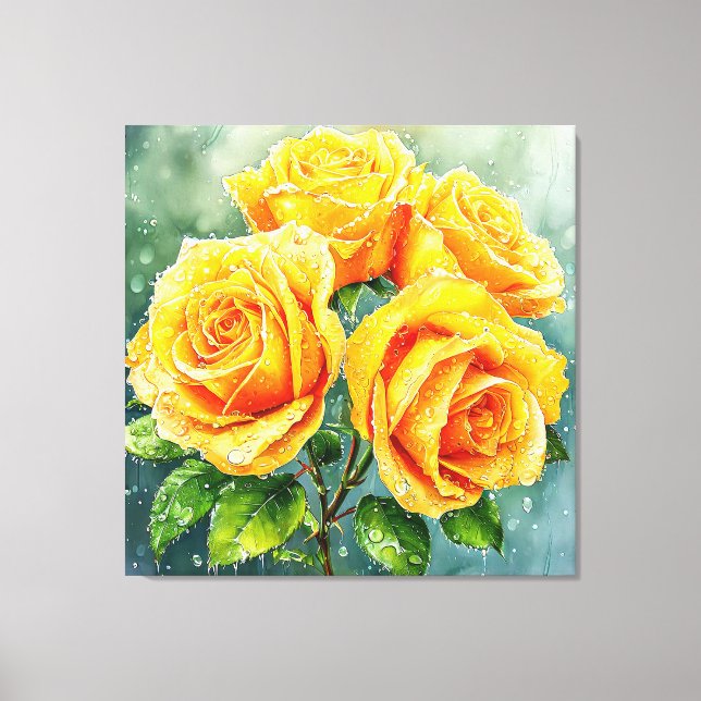 🌼 Yellow Roses Home Accent 🌼 Canvas Print (Front)