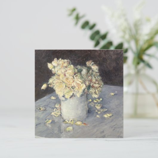 Yellow Roses in a Vase by Caillebott Impressionist (Standing Front)