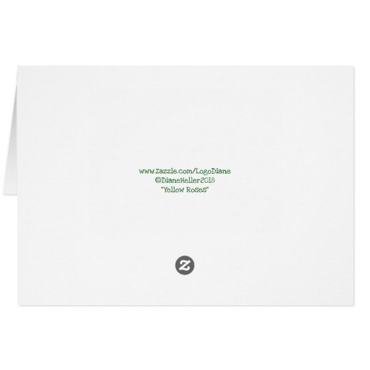 Yellow Roses & Lavendar Sprigs CARD (Back Horizontal)