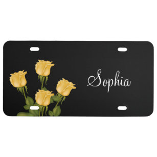 Yellow Roses License Plate